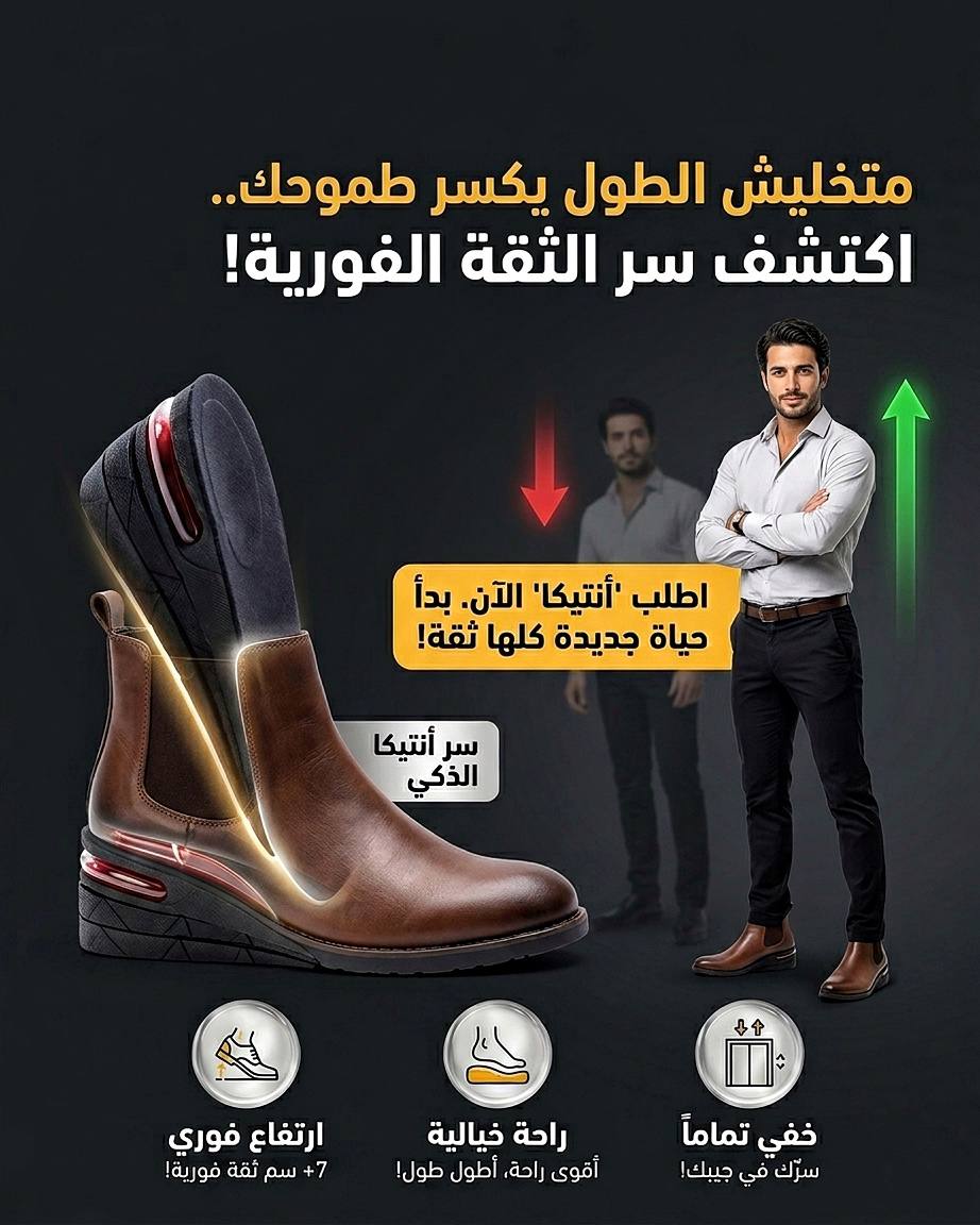 كعب انتيكا الاصلى لزيادة الطول 8سم وراحة القدمين